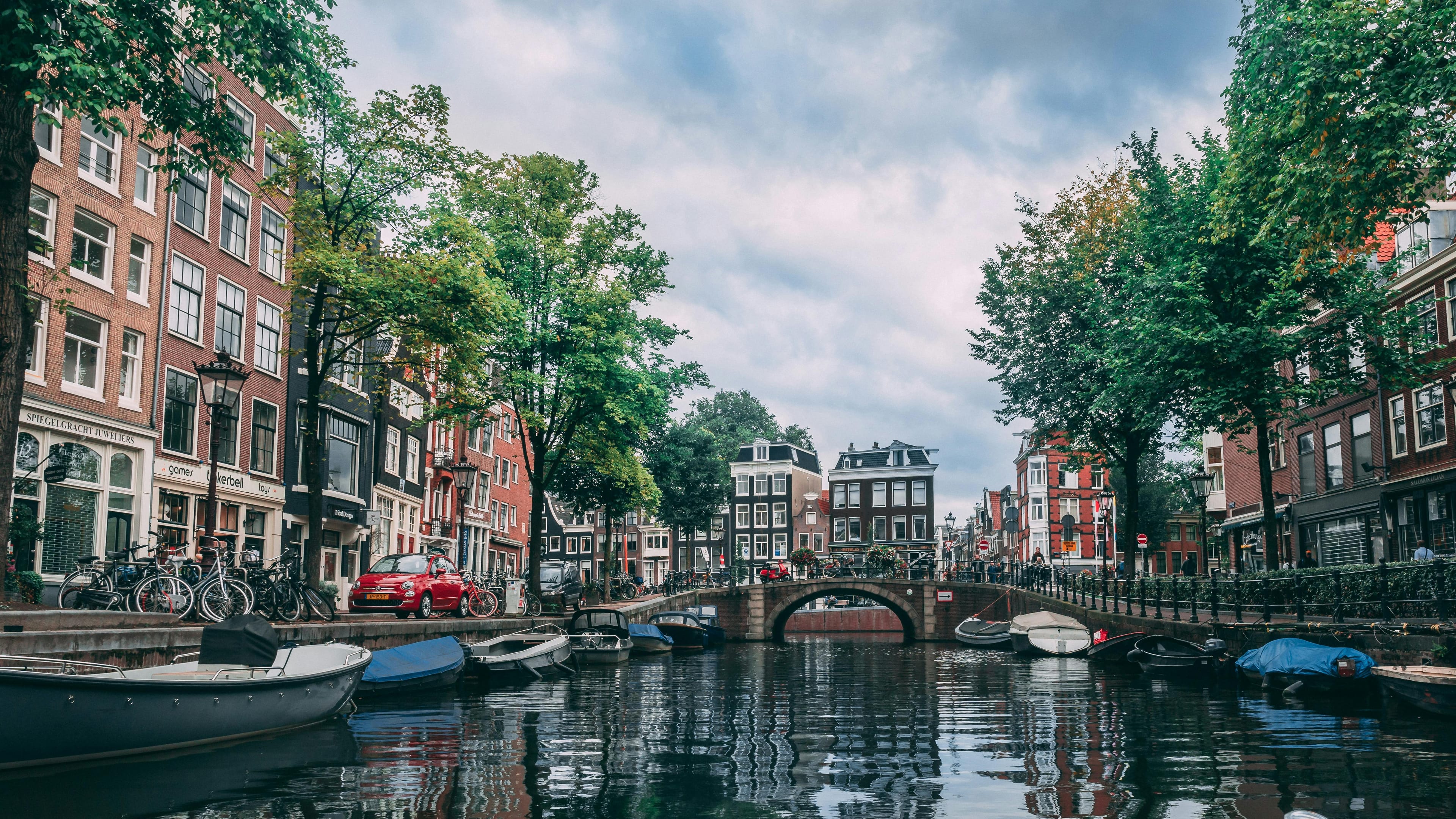 Amsterdam cityscape background